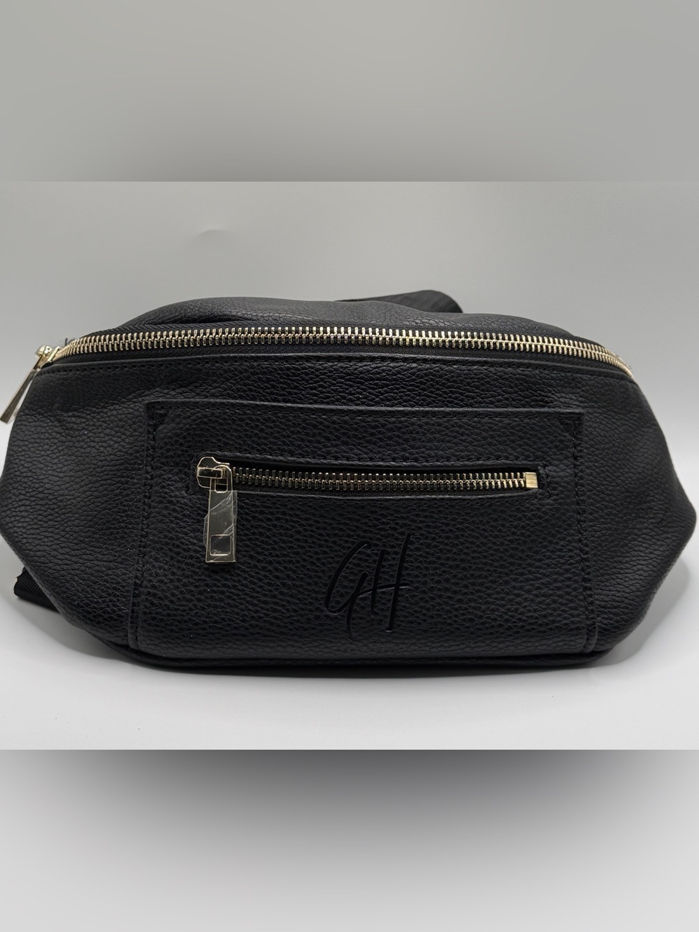 Gray Haus Black Pebbled Vegan Leather Crossbody Fanny Pack
